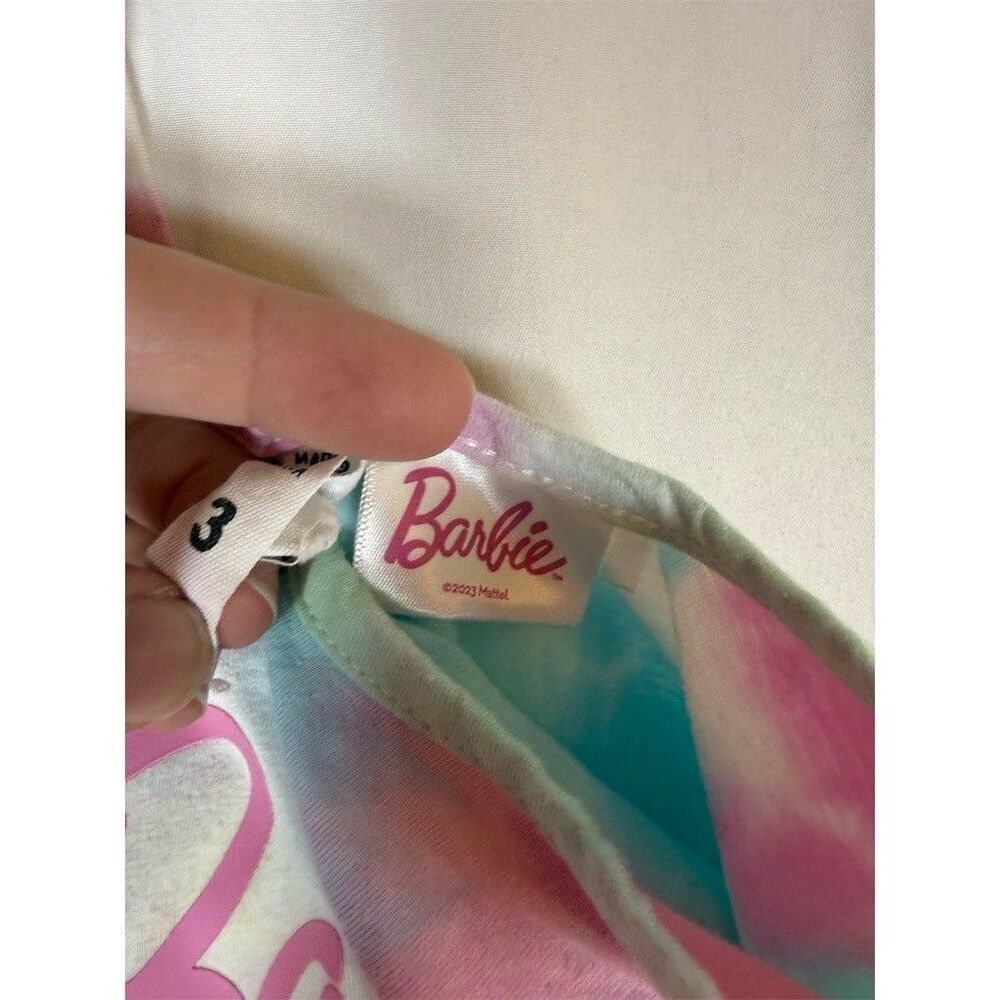 Barbie Girls Dress Size 3T Multicolor Tie-Dye Tulle Tutu Knee Length - Picture 10 of 14